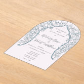 Roze Bloesem Acryl Frosted bruiloft uitnodiging (Laagn)