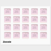 Roze Bloesem Adreslabels Vierkante Sticker (Vel)