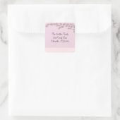 Roze Bloesem Adreslabels Vierkante Sticker (Tas)