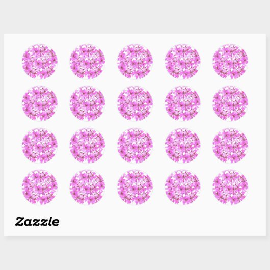 Roze Bloesem – Afgeronde Bloemen Sticker (Vel)