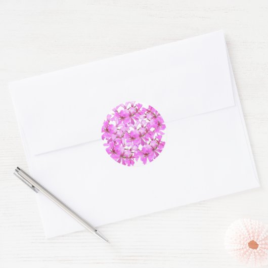 Roze Bloesem – Afgeronde Bloemen Sticker (Envelop)
