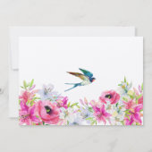 Roze bloesem artistieke verjaardag kaart (Achterkant)