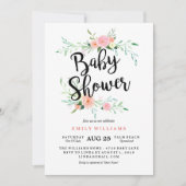 Roze Bloesem Baby shower uitnodiging (Voorkant)