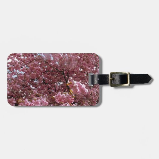 Roze bloesem bagagelabel (Voorkant horizontaal)