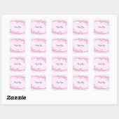 Roze Bloesem Bedankt Vierkante Sticker (Vel)