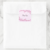 Roze Bloesem Bedankt Vierkante Sticker (Tas)