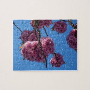 Roze bloesem, blauwe hemel - Jigzaag Puzzle Legpuzzel