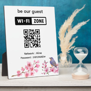 Roze Bloesem Bloem Bruiloft Gast Wifi  Fotoplaat