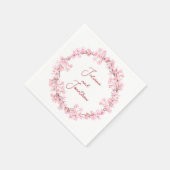 Roze Bloesem Bloem Waterverf vrouwelijke Trouw  Servet (Hoek)