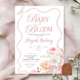 Roze Bloesem Bloemen Baby in Bloom Baby shower Kaart