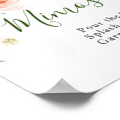 Roze Bloesem Bloemen Florale Mimosa Bar Trouwbord Poster (Hoek)