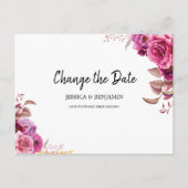 Roze Bloesem Bloemen Uitgesteld Wijzig de Datum Briefkaart (Voorkant)