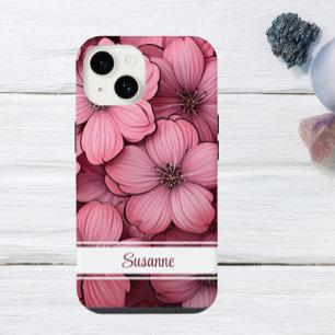 roze bloesem bloemenbloem iPhone 14 hoesje