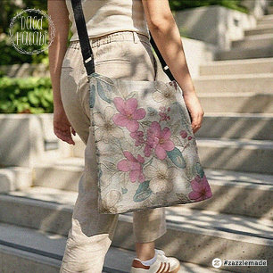Roze Bloesem Bloemige Tote Bag
