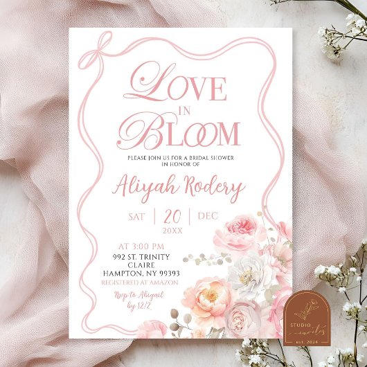 Roze Bloesem Bloemliefde in Bloom Vrijgezellenfees Kaart