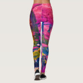 Roze Bloesem Bos Ontwerp Leggings (Achterkant)