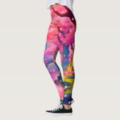 Roze Bloesem Bos Ontwerp Leggings (Links)