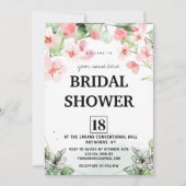 Roze Bloesem Bruidsuitnodiging Kaart (Voorkant)