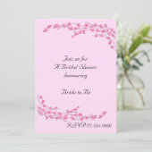 Roze Bloesem Bruidsuitnodiging Kaart (Staand voorkant)