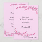 Roze Bloesem Bruidsuitnodiging Kaart (Voorkant / Achterkant)