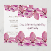 Roze bloesem Bruiloft Jubileum Uitnodigingen (Voorkant / Achterkant)
