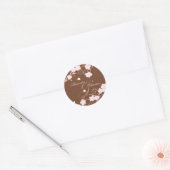 Roze Bloesem Bruiloft Save The Date Aankondiging Ronde Sticker (Envelop)