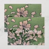 roze bloesem cascade feestdagenkaart (Voorkant / Achterkant)