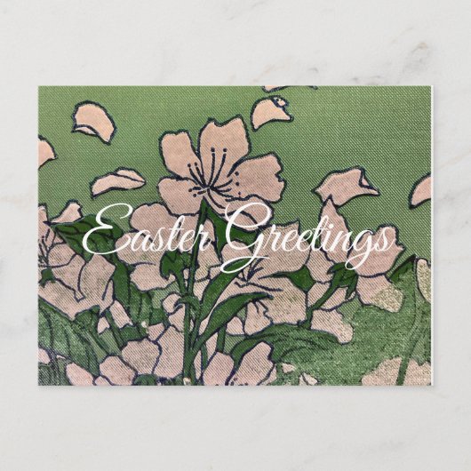 roze bloesem cascade feestdagenkaart (Voorkant)