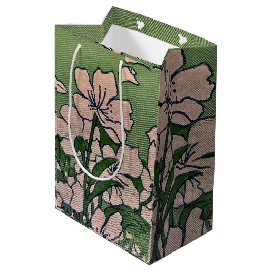 roze bloesem cascade medium cadeauzakje (Achterkant Gekanteld)