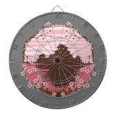 Roze bloesem dartbord (Voorkant)