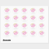 Roze bloesem dubbele bloem bruiloft sticker (Vel)