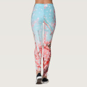 Roze bloesem en vliegende bloemblaadjes (of sneeuw leggings (Achterkant)
