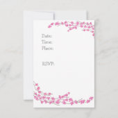 Roze Bloesem Feest Uitnodiging (Achterkant)