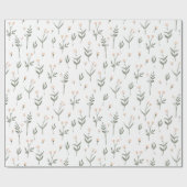 Roze bloesem Fijne wilde bloemen Cadeaupapier (Vlak)