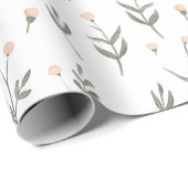 Roze bloesem Fijne wilde bloemen Cadeaupapier (Rol Hoek)