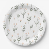 Roze bloesem Fijne wilde bloemen Papieren Bordje (Voorkant)