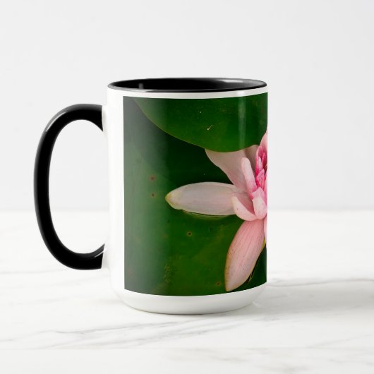 Roze bloesem fotografie Custom Name Mok (Links)