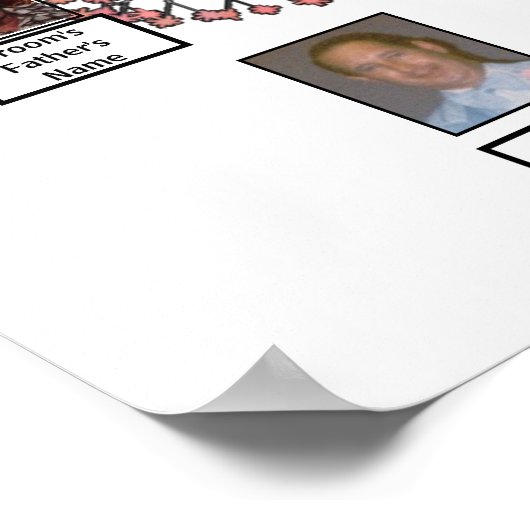 Roze bloesem Fractal Art Tree Two Family Trees Poster (Hoek)