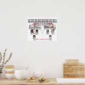 Roze bloesem Fractal Art Tree Two Family Trees Poster (Keuken)