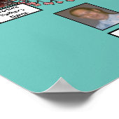 Roze bloesem Fractal Tree Blauwgroen 2 Familie Tre Poster (Hoek)