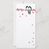 Roze bloesem gechanteerd woudcideehuwelijk kaart (Achterkant)