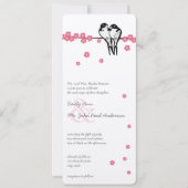 Roze bloesem gechanteerd woudcideehuwelijk kaart (Voorkant)