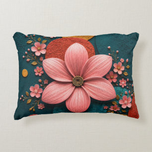 Roze Bloesem Geometrische Abstracte Wandkunst Accent Kussen