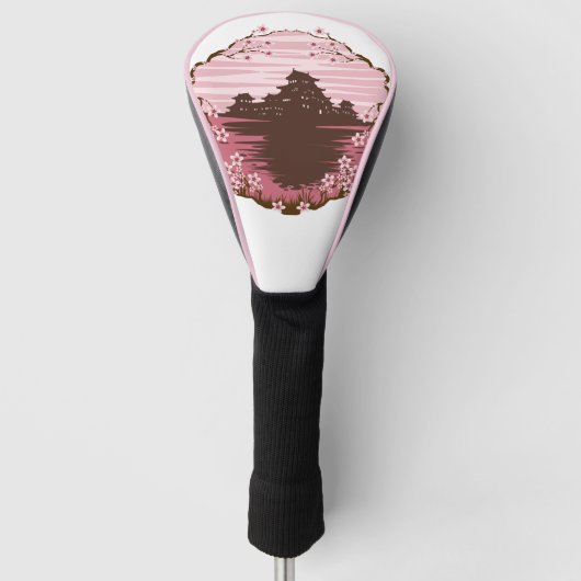 Roze Bloesem Golf Hoofddeksel Golfheadcover (Voorkant)