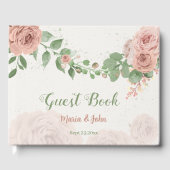 roze bloesem groen blad gastenboek (Voorkant)