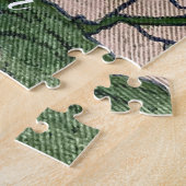 Roze Bloesem Groen Legpuzzel (Zijkant)