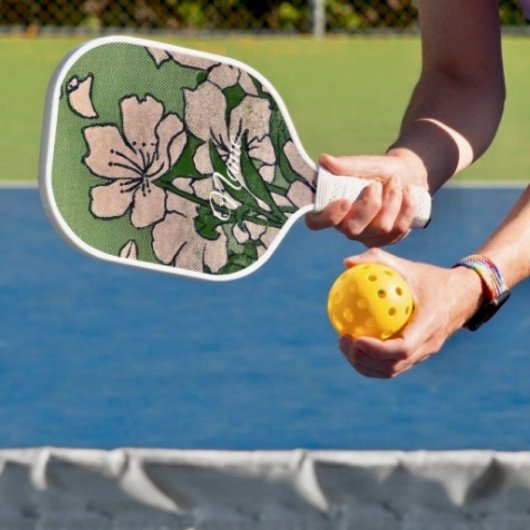 Roze Bloesem Groen  Pickleball Paddle