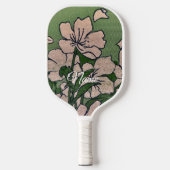 Roze Bloesem Groen  Pickleball Paddle (Voorkant)