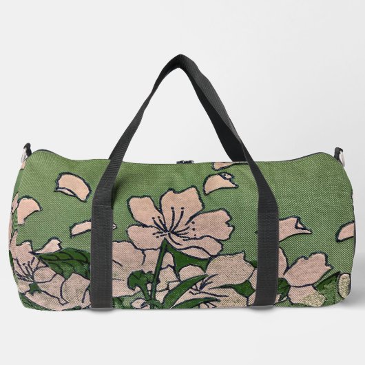 Roze Bloesem Groen Plunjezak (Voorkant)