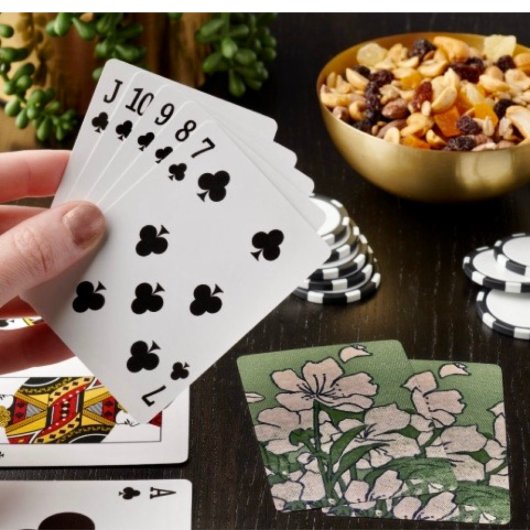 Roze Bloesem Groen Pokerkaarten